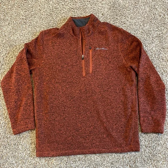 Eddie Bauer quarter zip pullover sweater Size Large Like New - Picture 2 of 5
